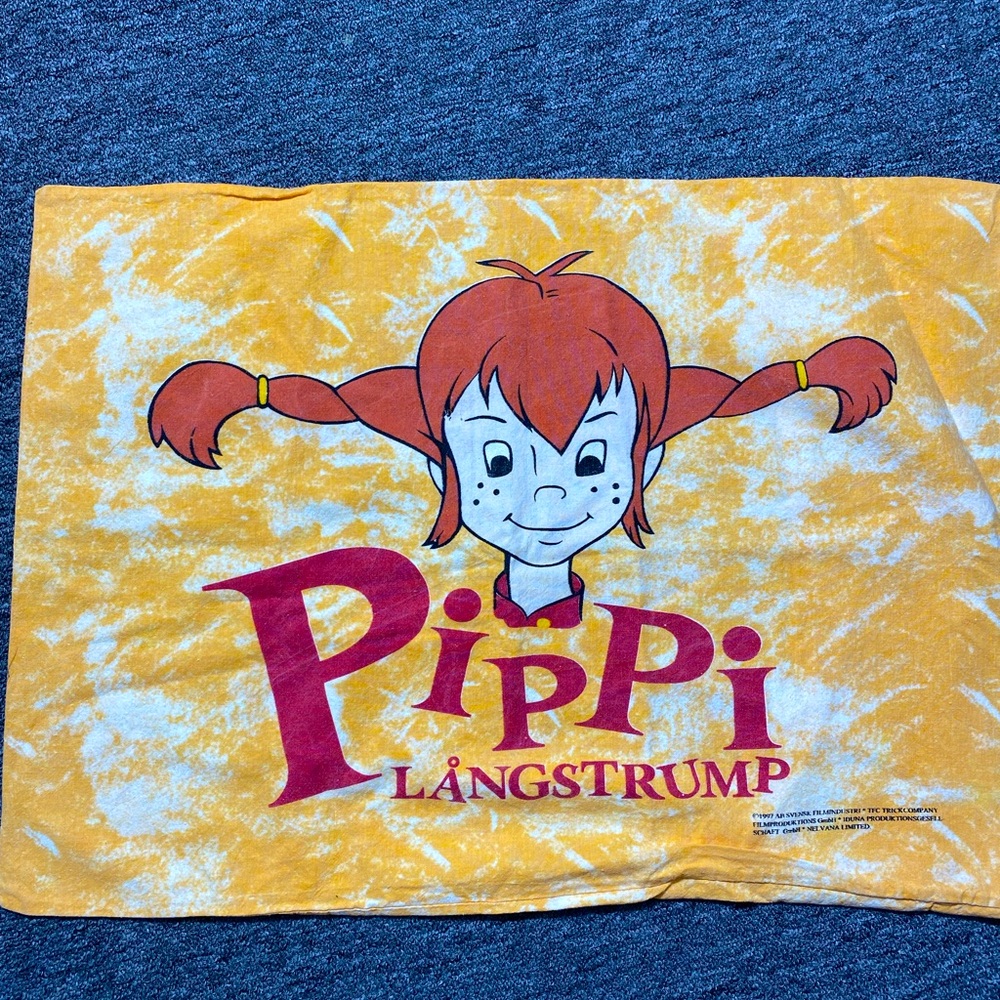 Pippi Langstrump standard Pillowcase Cotton vintage rare 1997